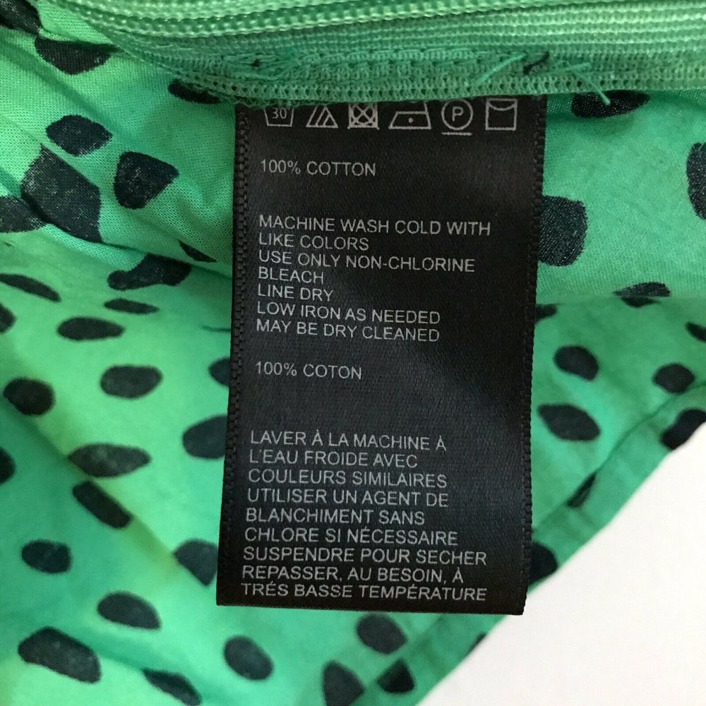 Urban Outfitters Green Polka Dot Blouse Small On Off Shoulder - Picture 2 of 5